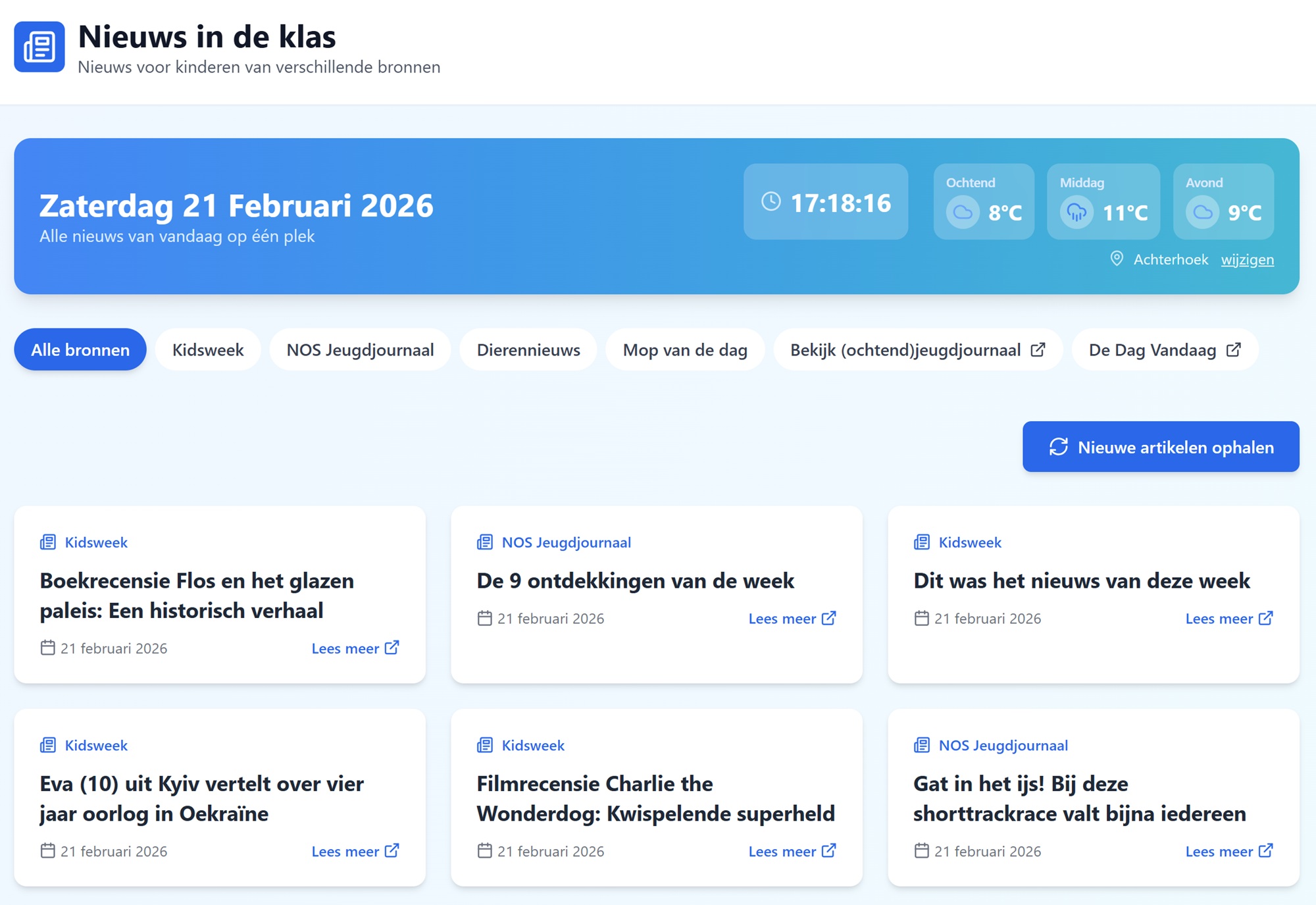 Nieuws in de klas