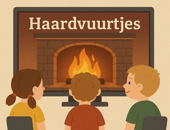 Haardvuur op het digibord